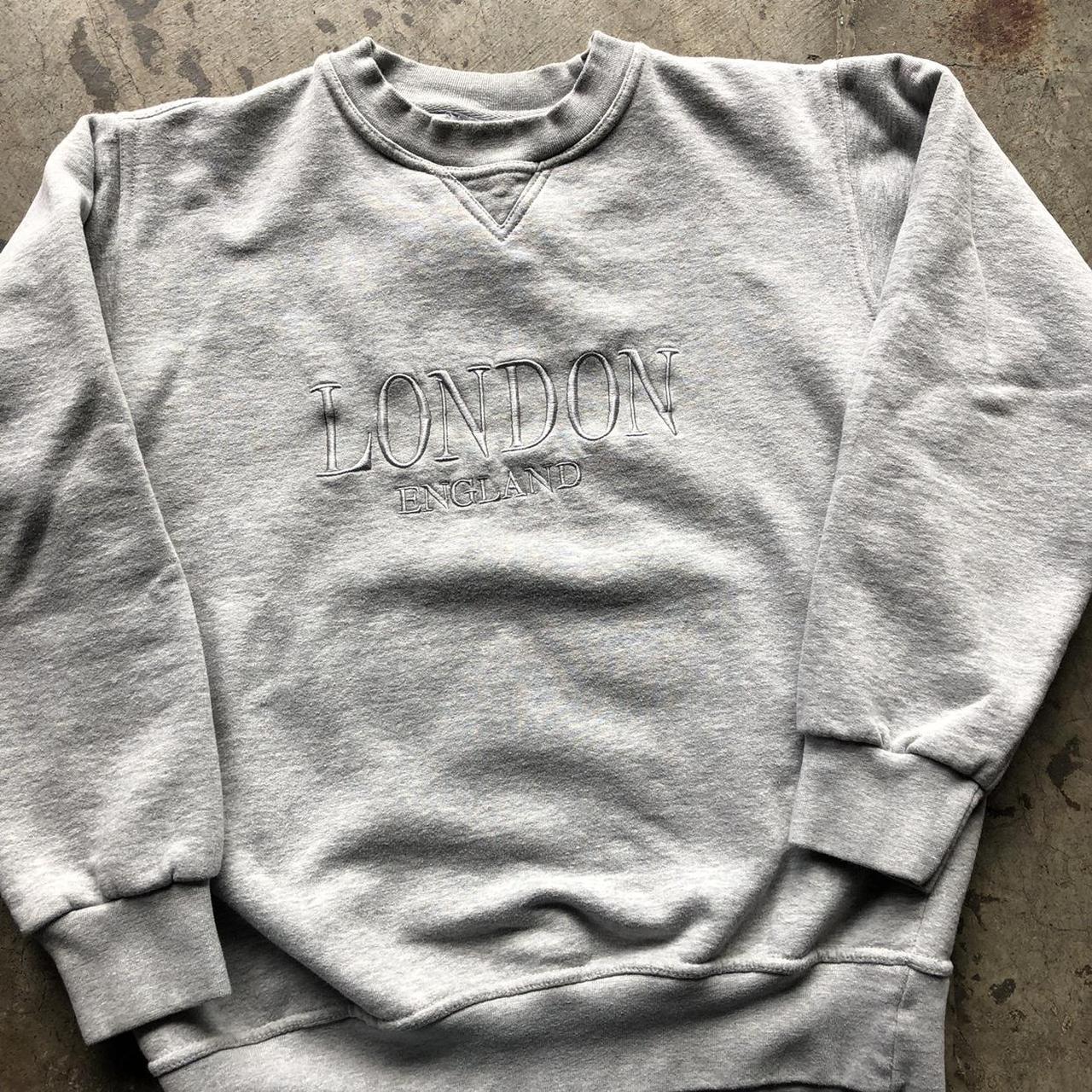 Vintage Y2k London England Embroidered Crewneck - Depop