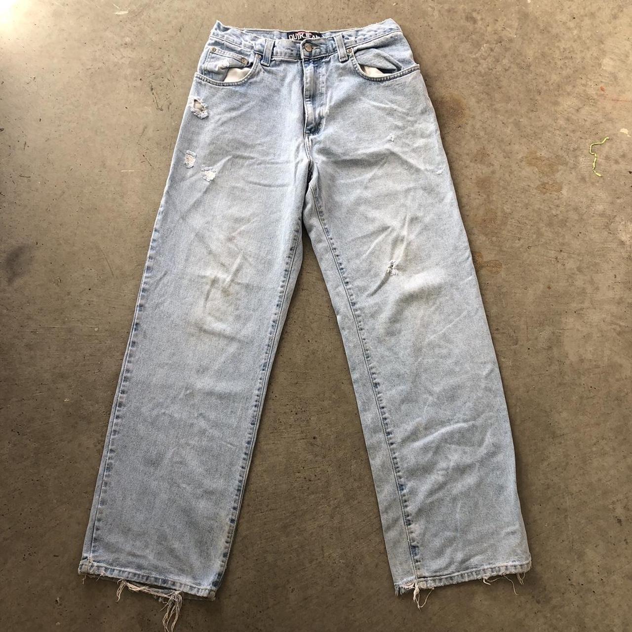 Vintage 80s 90s quicksilver jeans. 30x31 baggy faded... - Depop