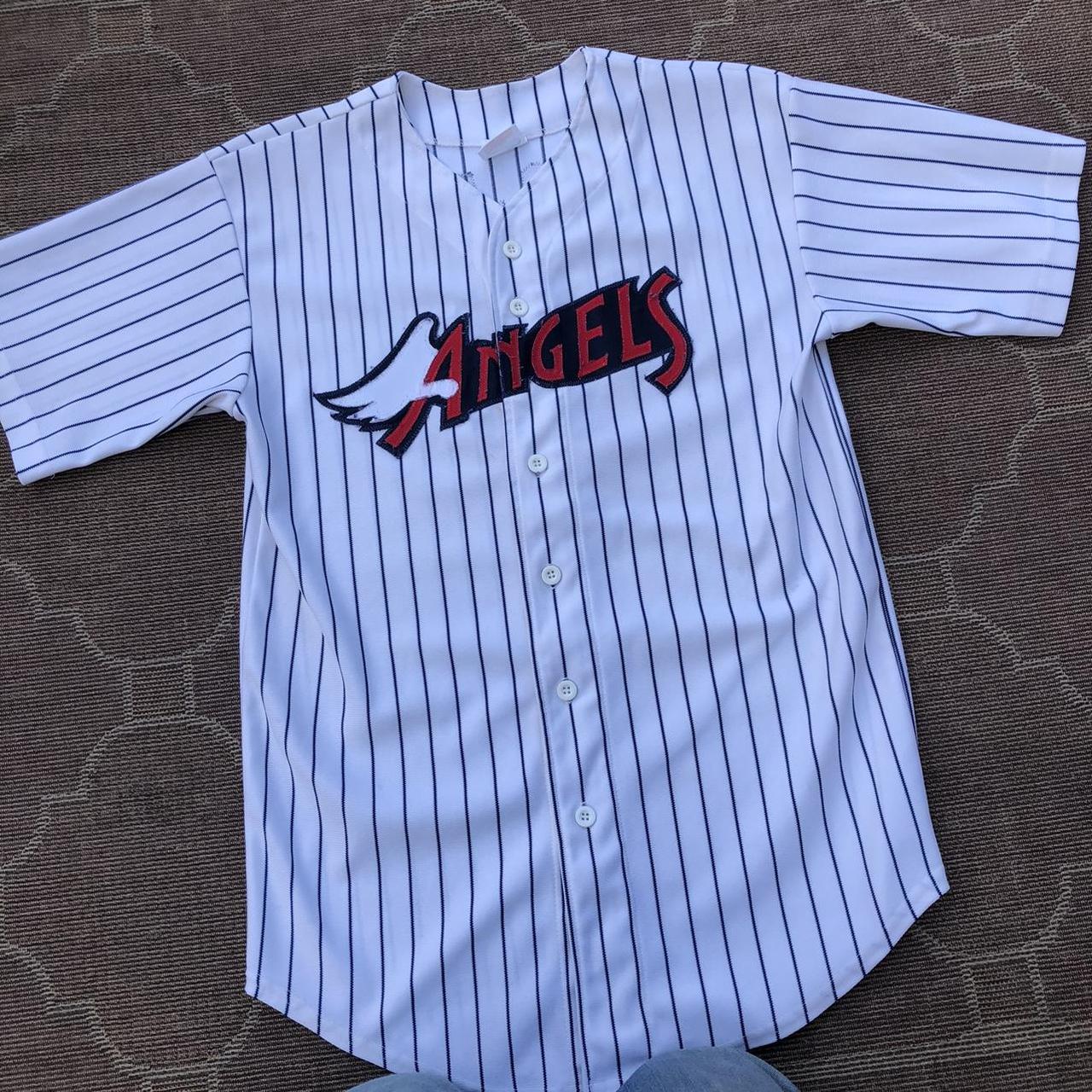 Vintage 80s 90s Anaheim angels baseball jersey. Rojo... - Depop