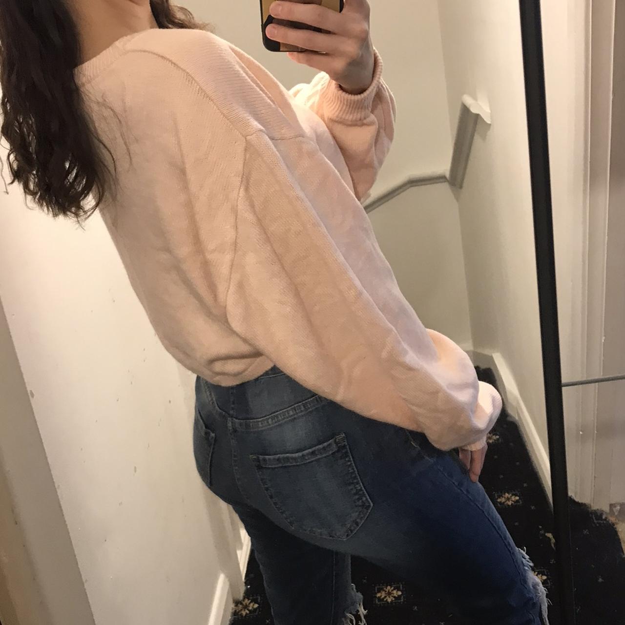 Missguided light pink knit crop jumper size