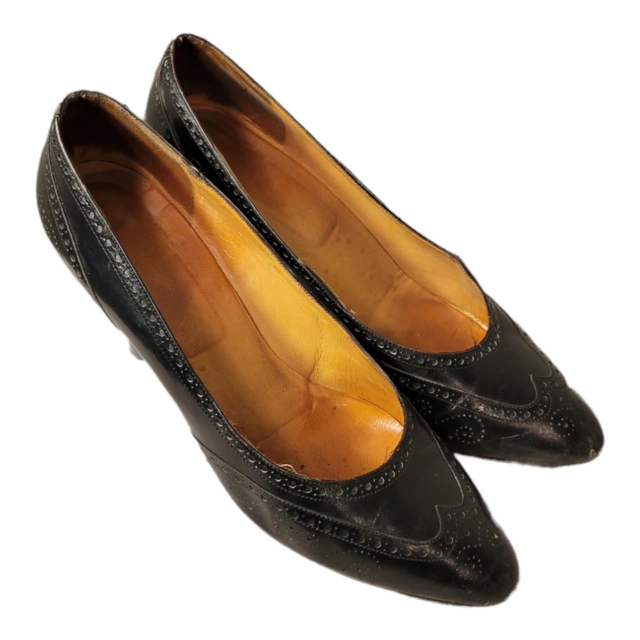 ALM.ERIN LEATHER PUMPS （BLACKアルムパンプス38