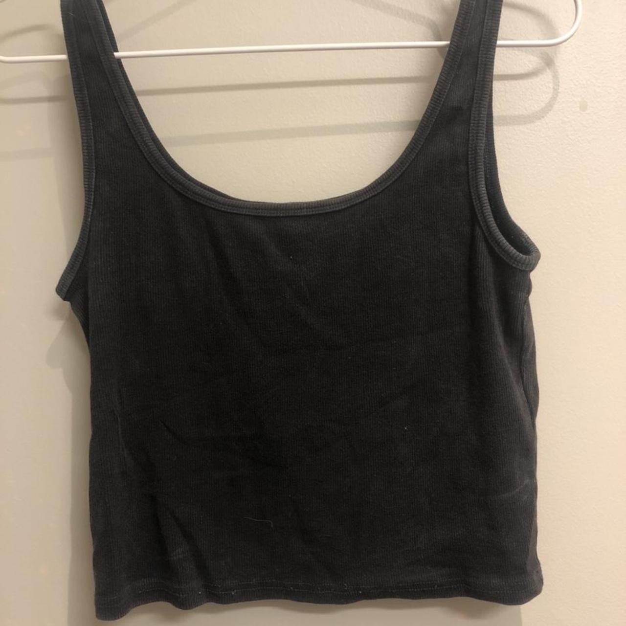 simple dark grey tank top, a great staple. barely worn! - Depop