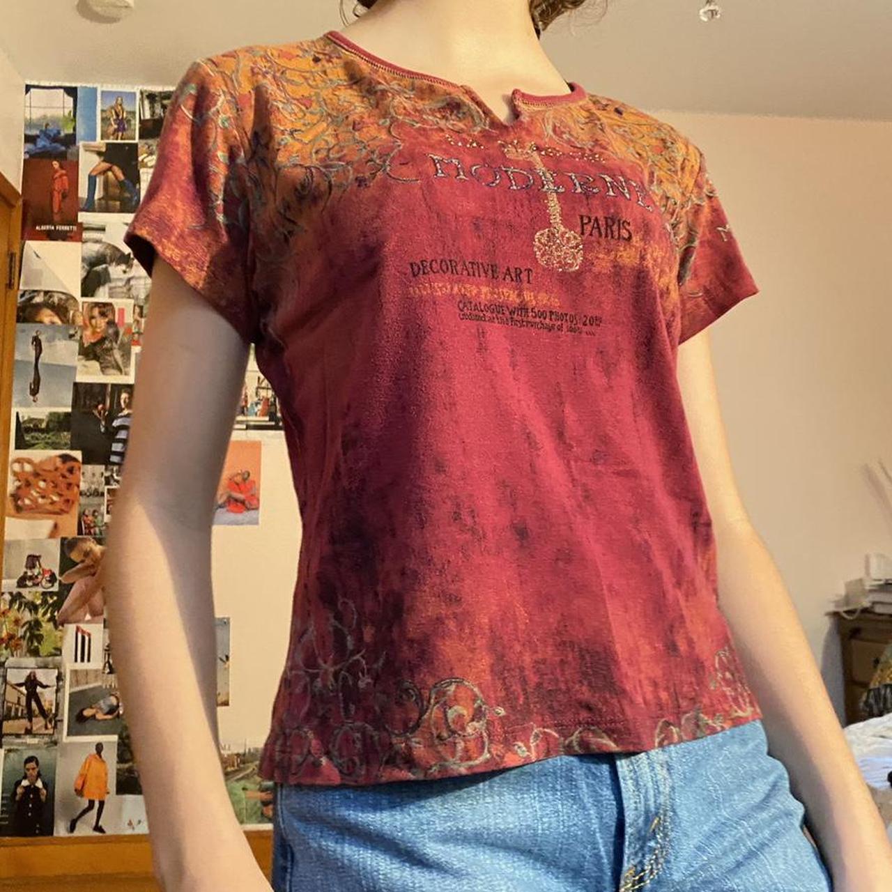 American Vintage Women's Red and Orange T-shirt (3)