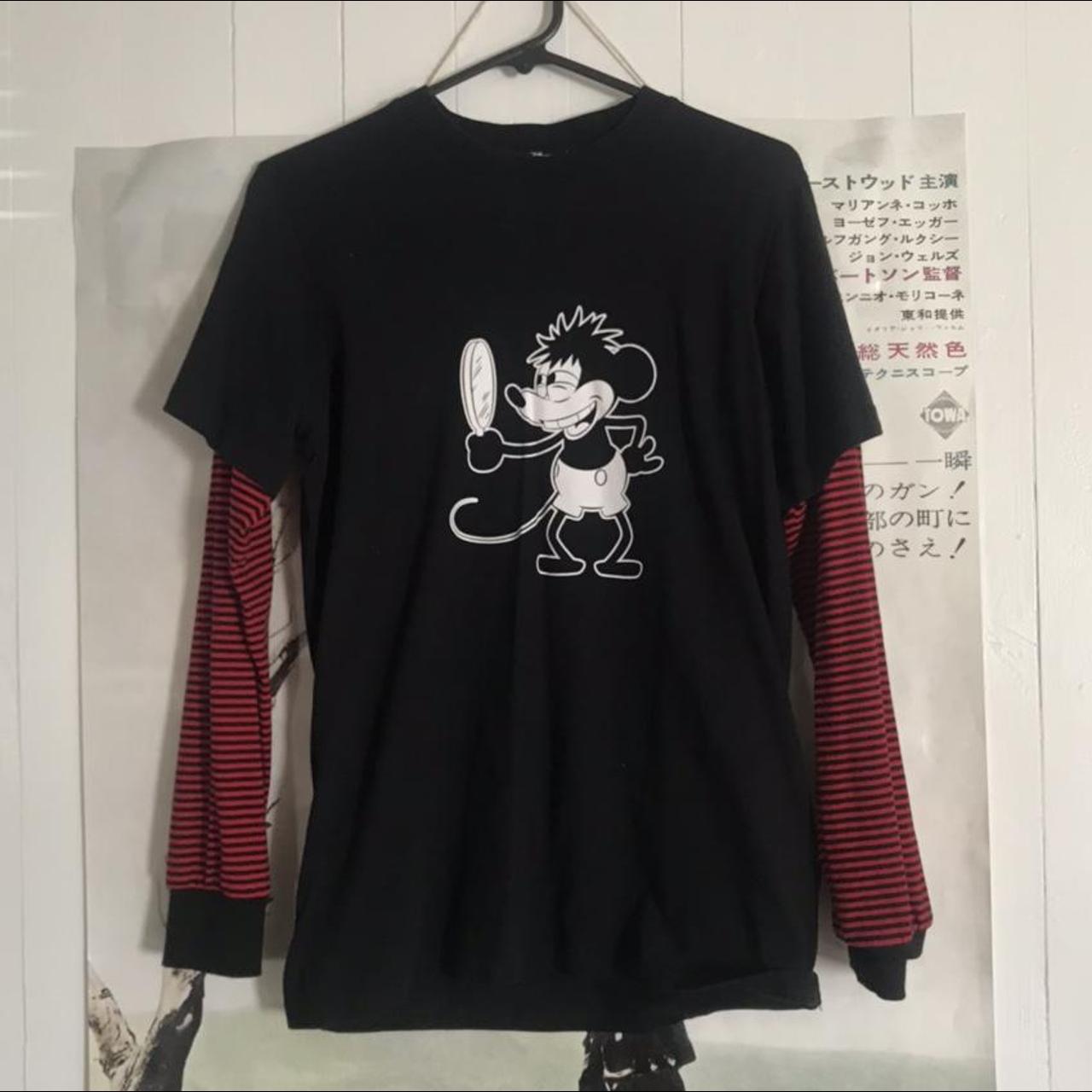 Lazy Oaf Mickey Mouse Mirror Long Sleeve T-Shirt... - Depop