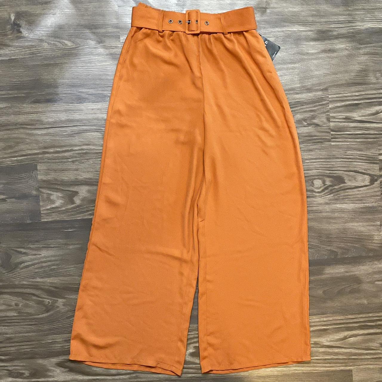 orange wide leg forever 21 pants never worn, tag... Depop