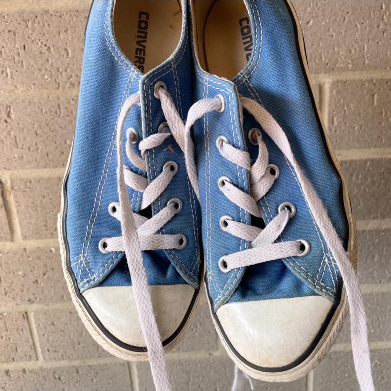 Blue canvas Converse All Star shoes Lightly worn -... - Depop