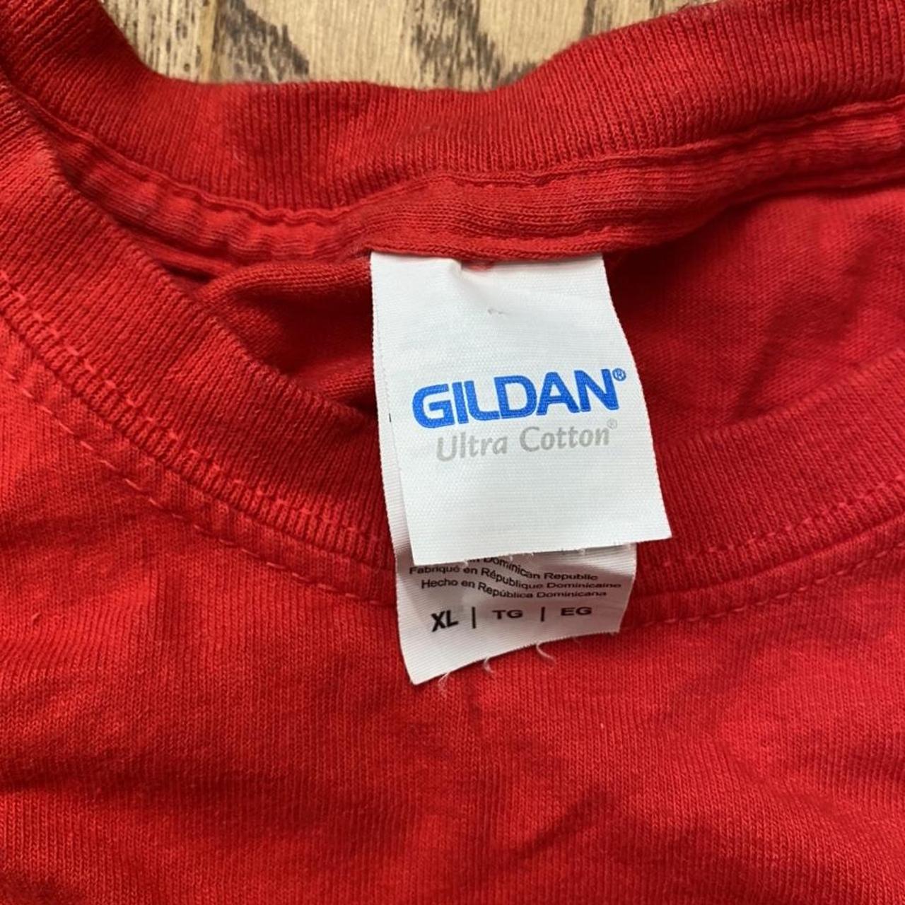 Gildan Men's Red and Orange T-shirt | Depop