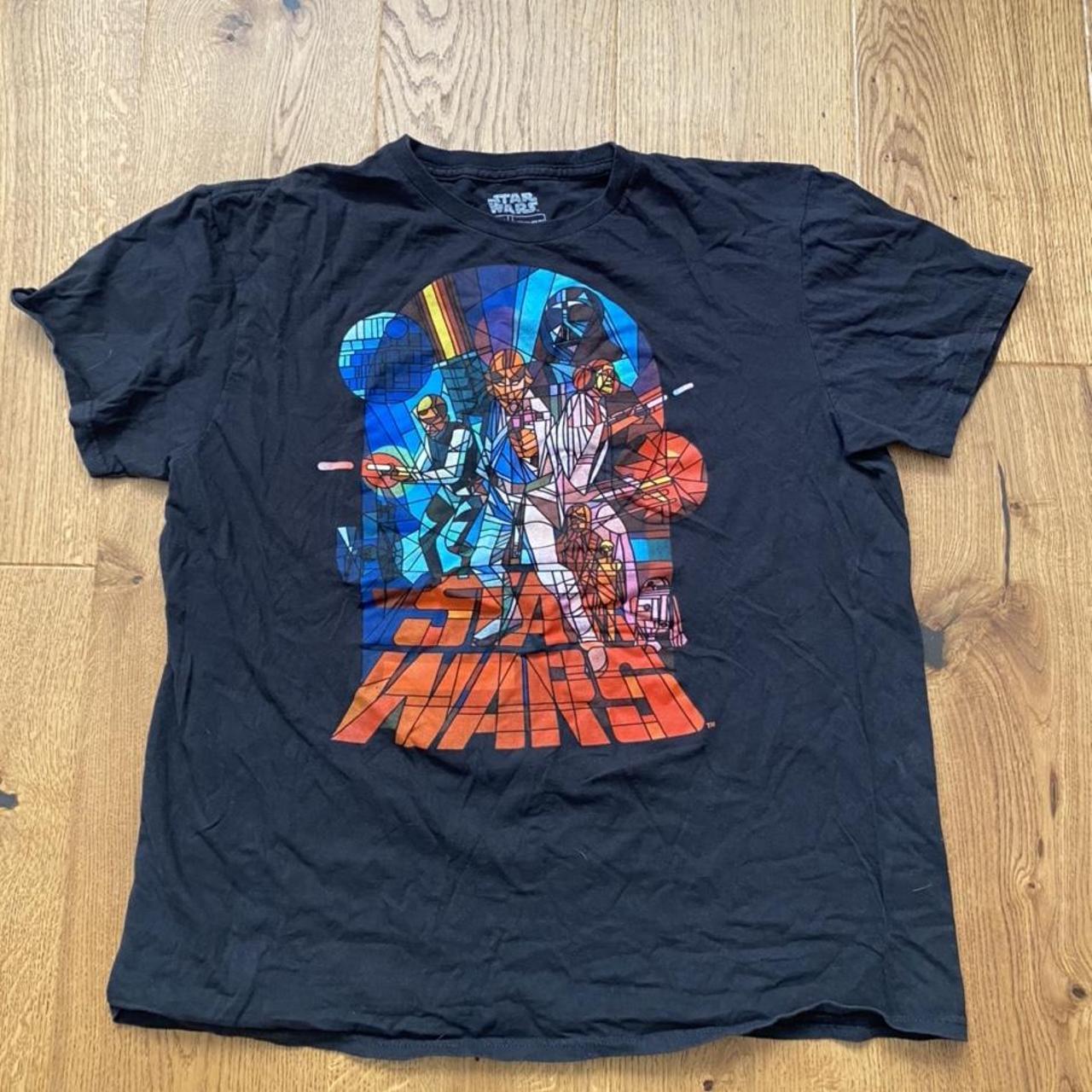 Star Wars Men's Black and Blue T-shirt | Depop