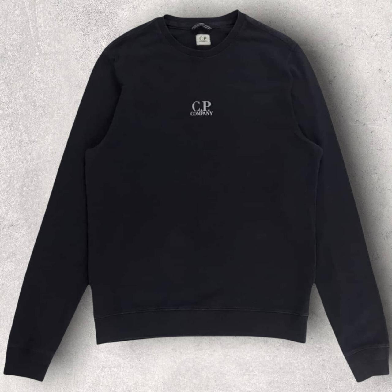 CP Company Men's Navy and White Sweatshirt | Depop