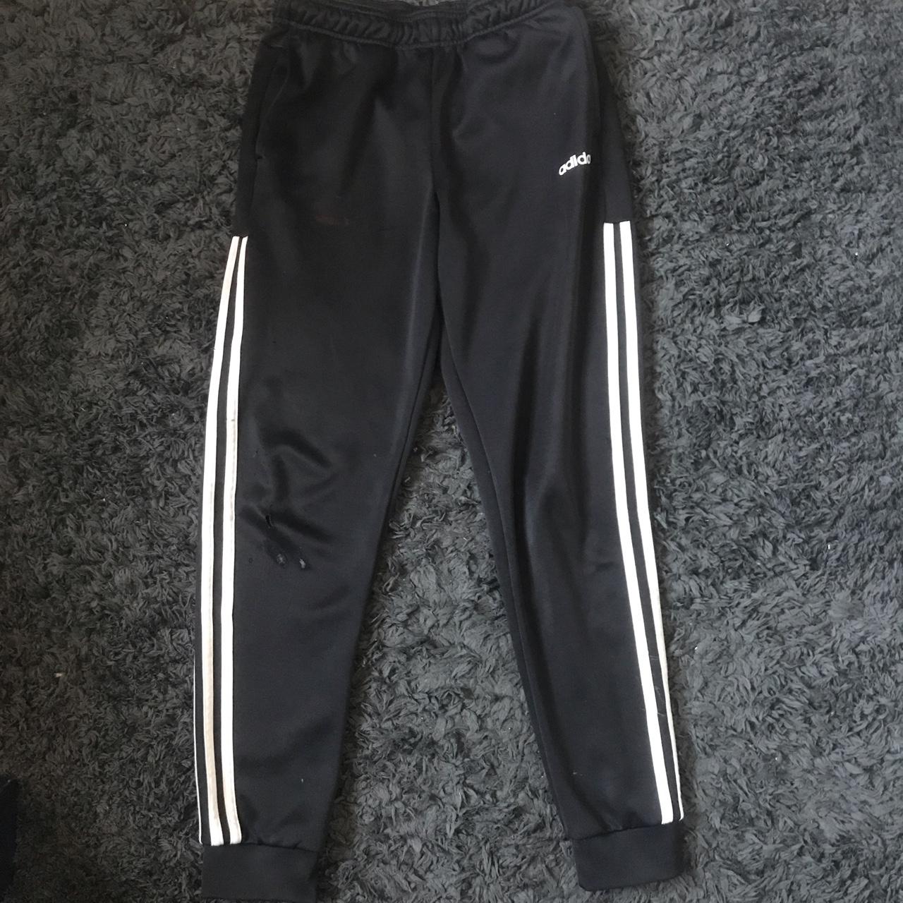 Adidas jogging bottoms, good condition with a small... - Depop