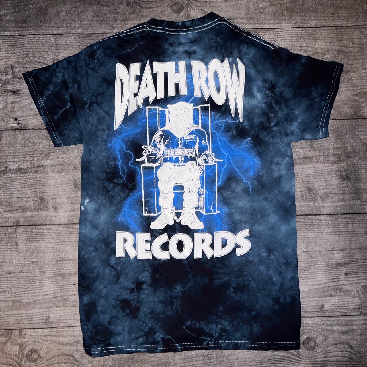 Death Row Records Blue Tie Dye Graphics Tee - Depop