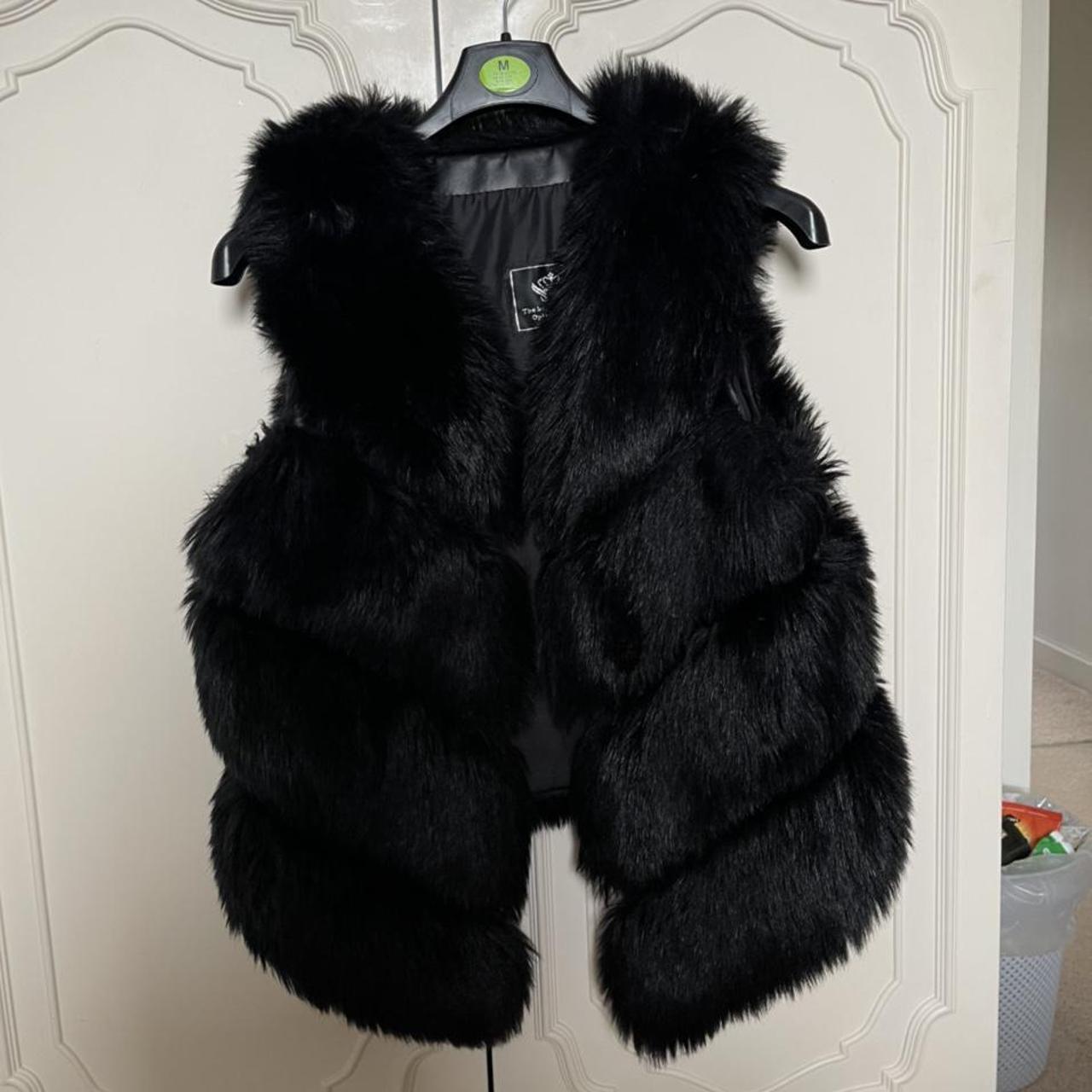 Black faux fur gilet perfect condition just don t