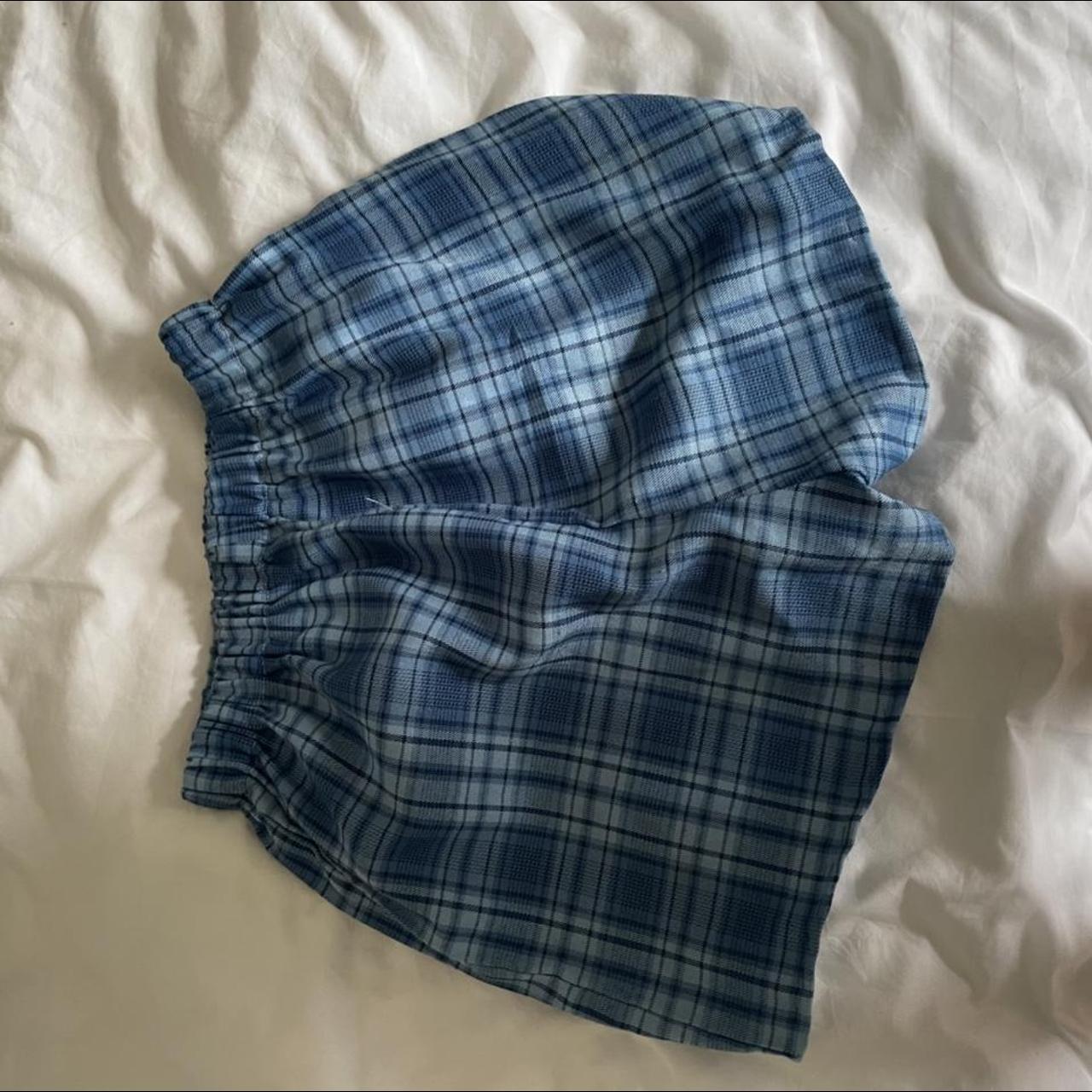 Plaid blue shorts, so cute but not for me anymore,... - Depop