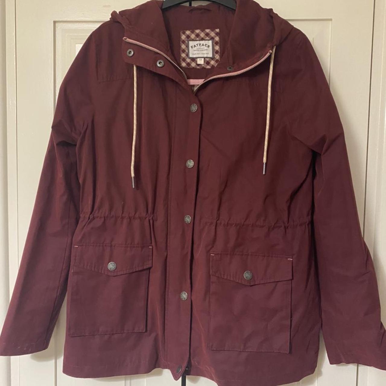 Fat Face burgundy jacket in size 12 - Depop