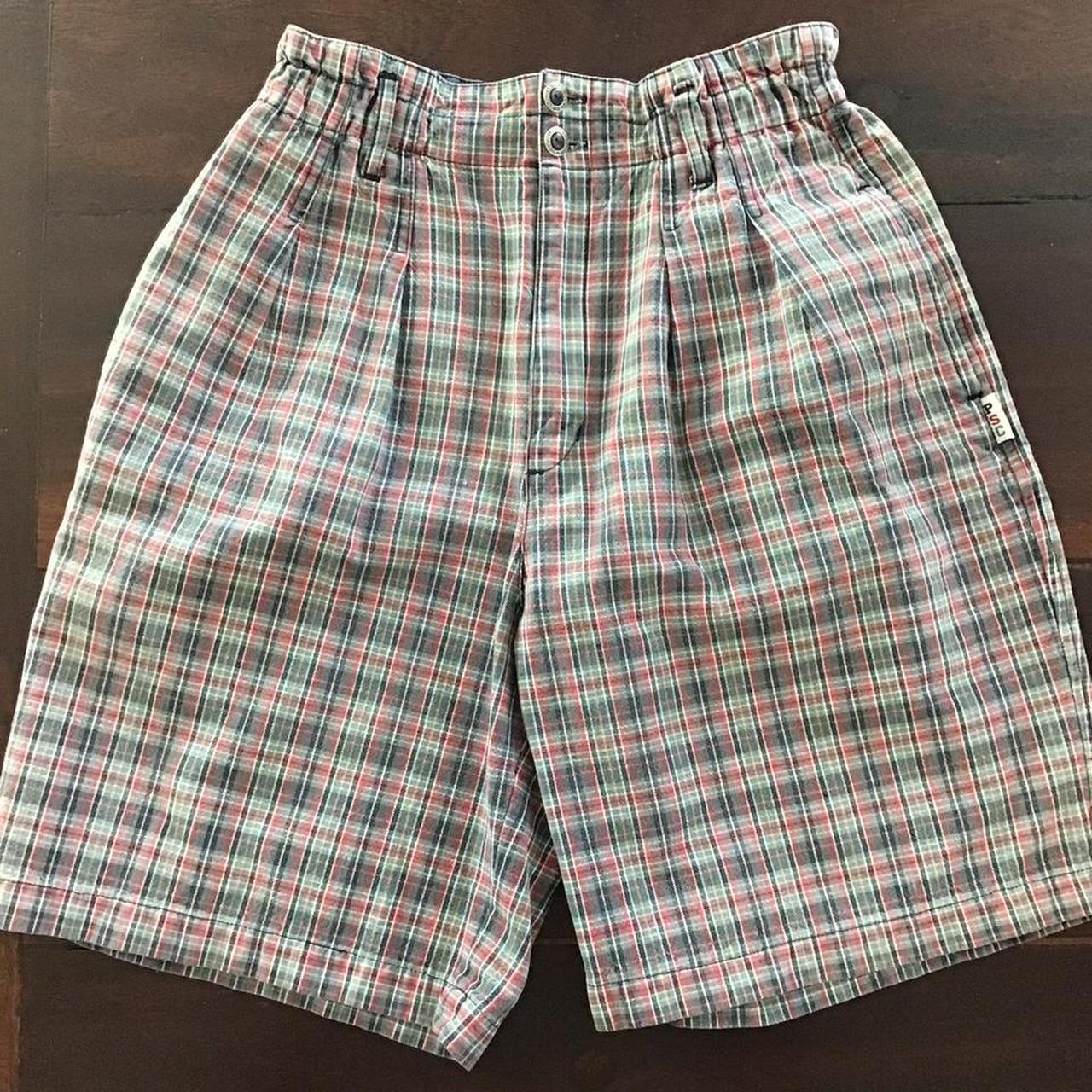 Paris Sport Club Vintage Highwaisted Plaid Shorts... - Depop