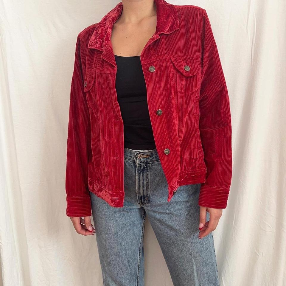 Vintage J.Jill Red Corduroy Jacket, Size Medium $36 🍟 - Depop