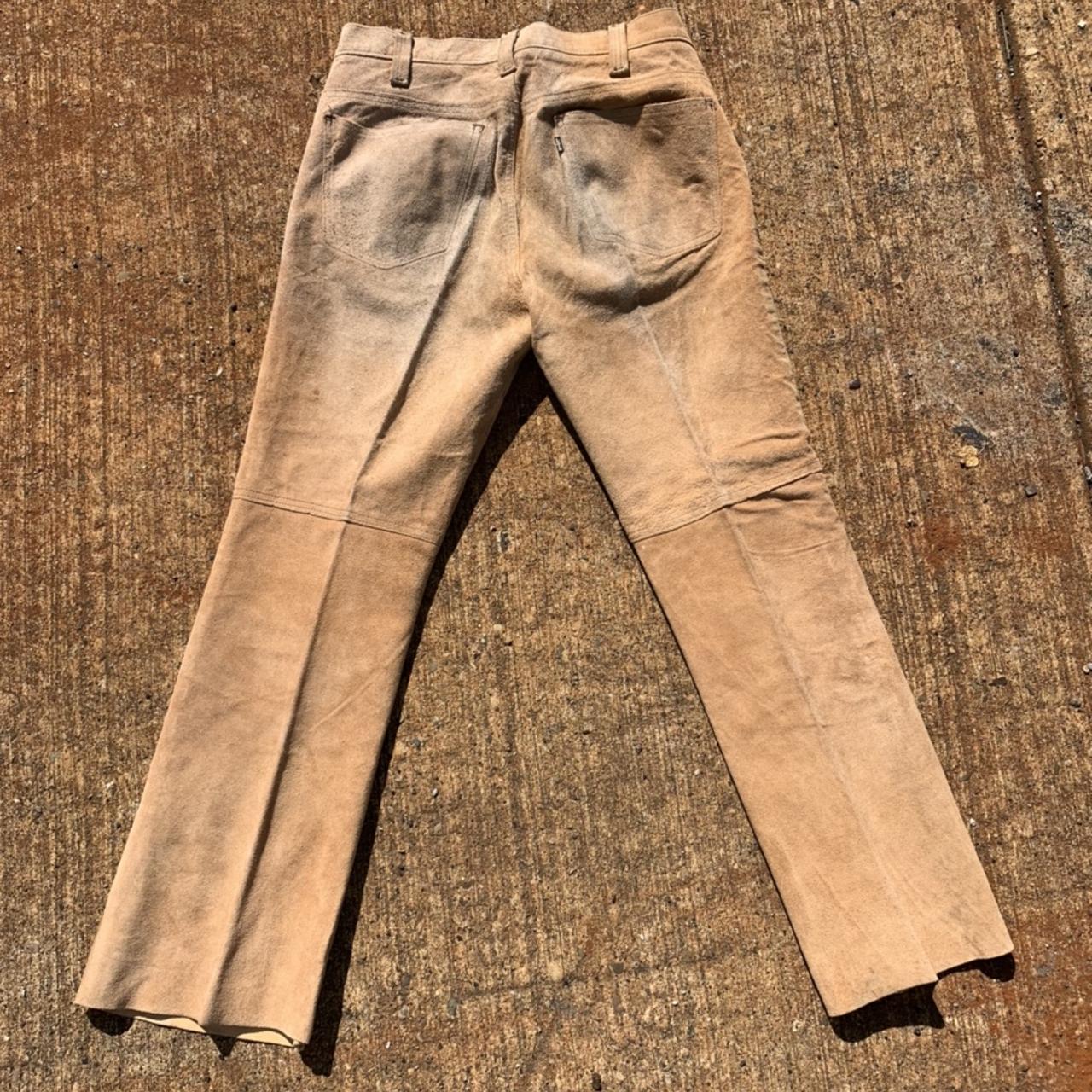 Vintage Levi's “Big E” Leather Suede Pants Size - Depop