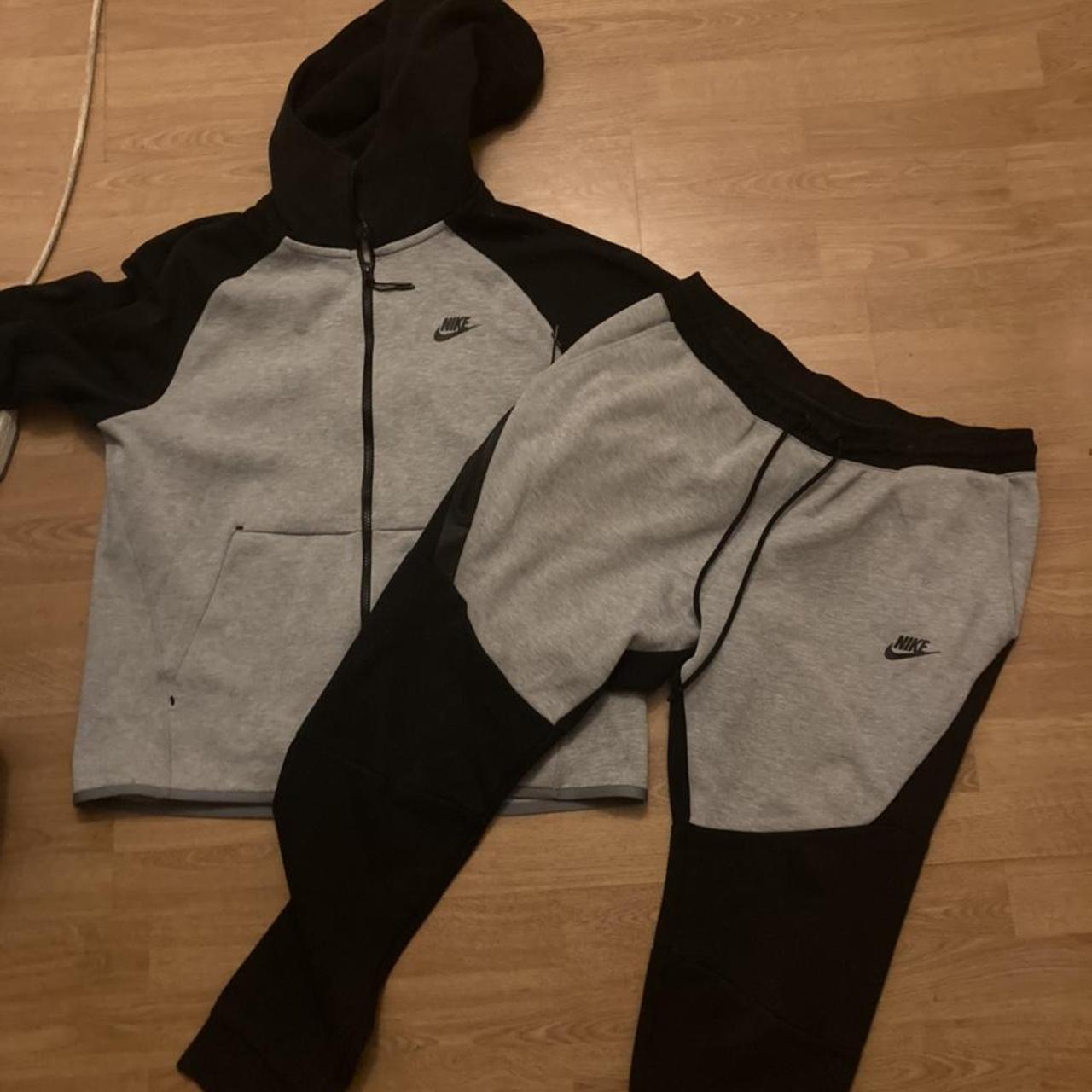 Men’s Nike tech fleece tracksuit full set Black old... - Depop