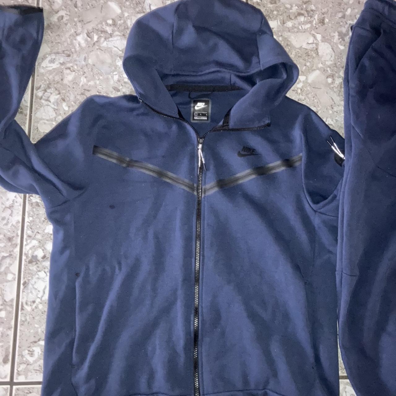 Men’s Nike tech fleece tracksuit full set Navy blue... Depop