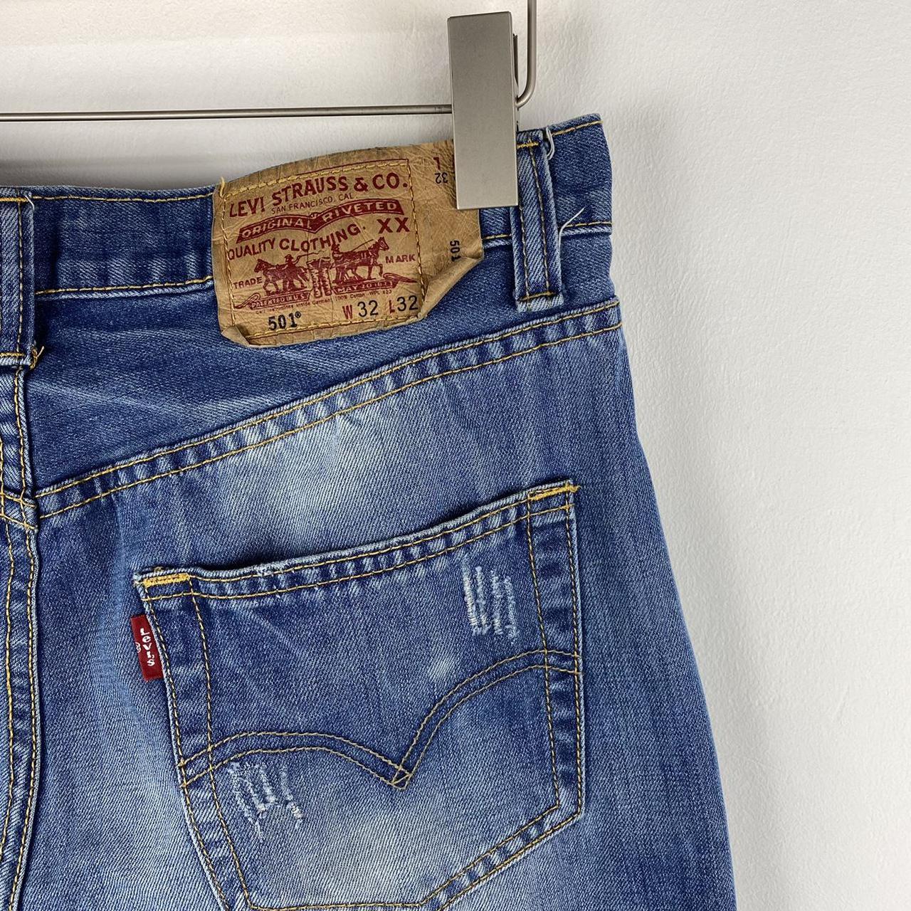 Vintage Levi’s 501 Jeans in blue with branding to... - Depop