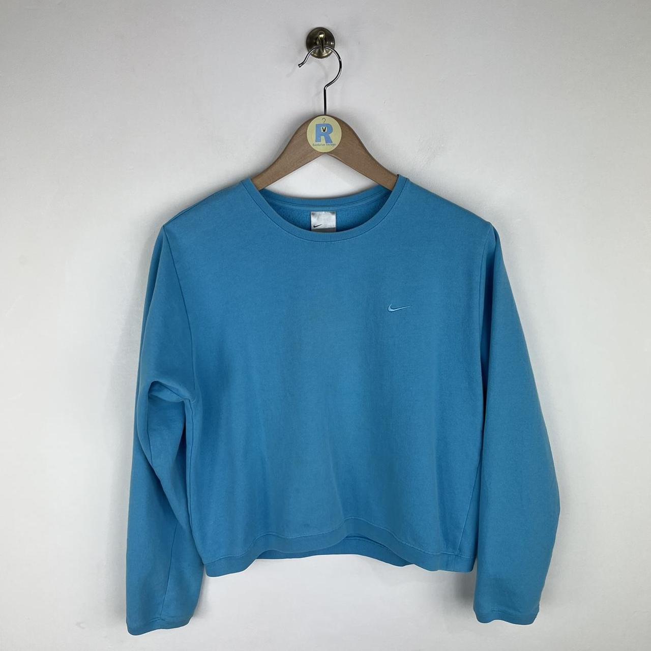 Vintage Nike Sweatshirt in blue with embroidered... - Depop