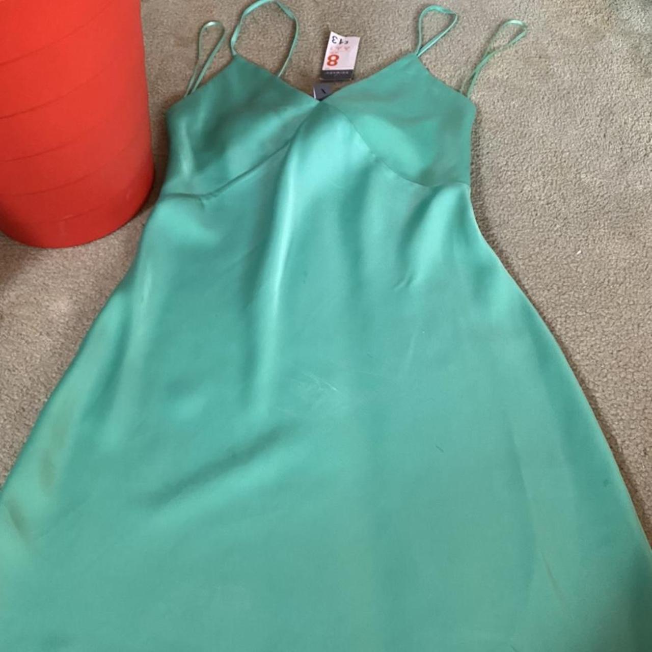 💚teal silk slip dress from primark. so pretty never... Depop