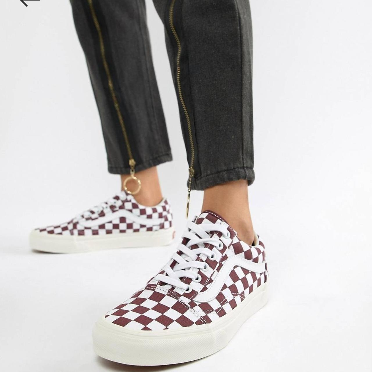 Vans checkerboard sale burgundy