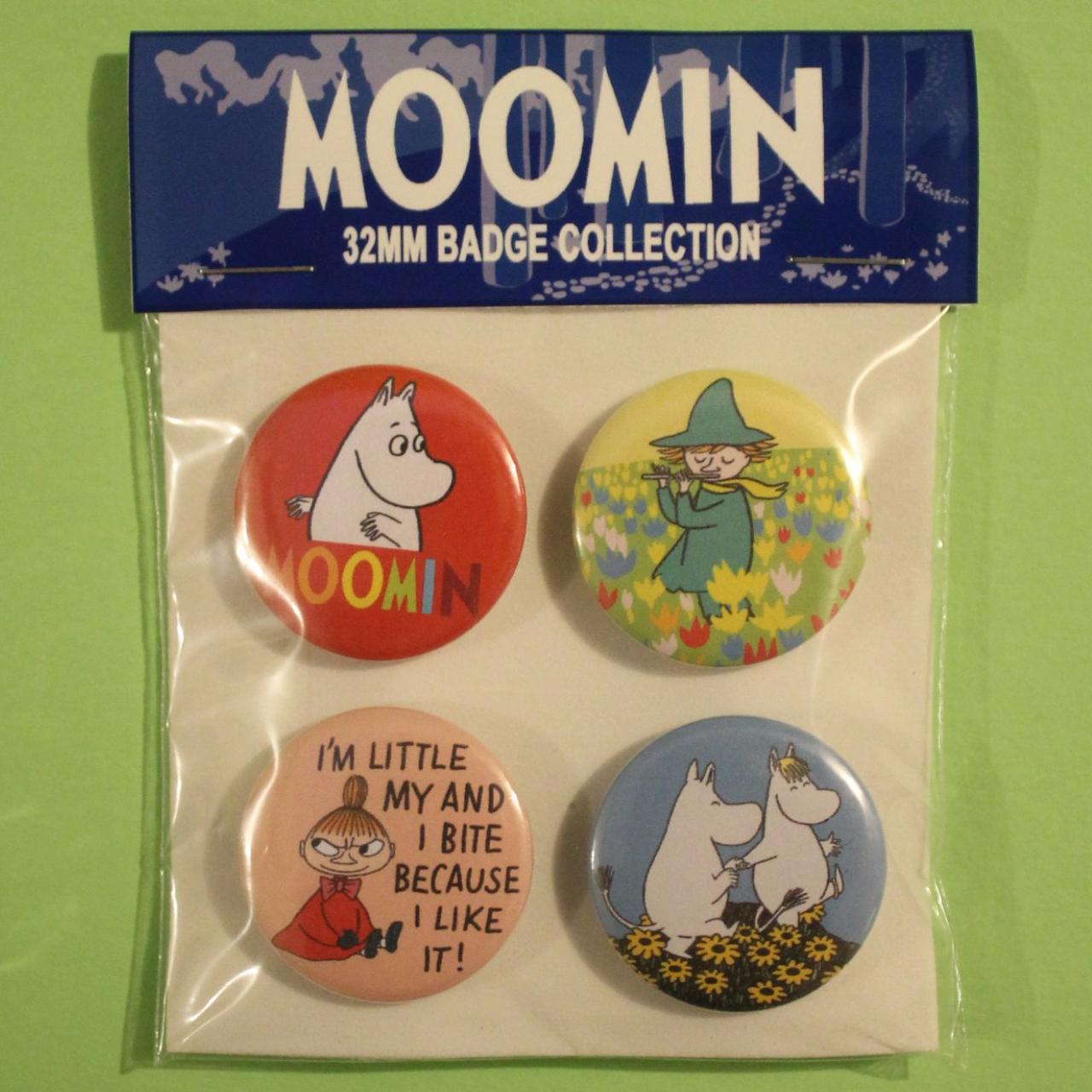 Moomin Badges, badge set of 4x 32mm metal pin back... - Depop