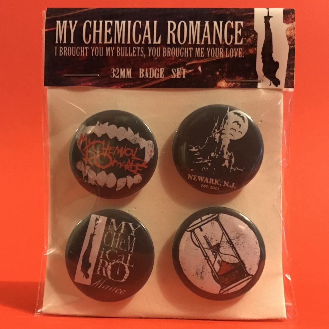 Set of 6 pins Leathermouth, My chemical romance, Hot - Depop