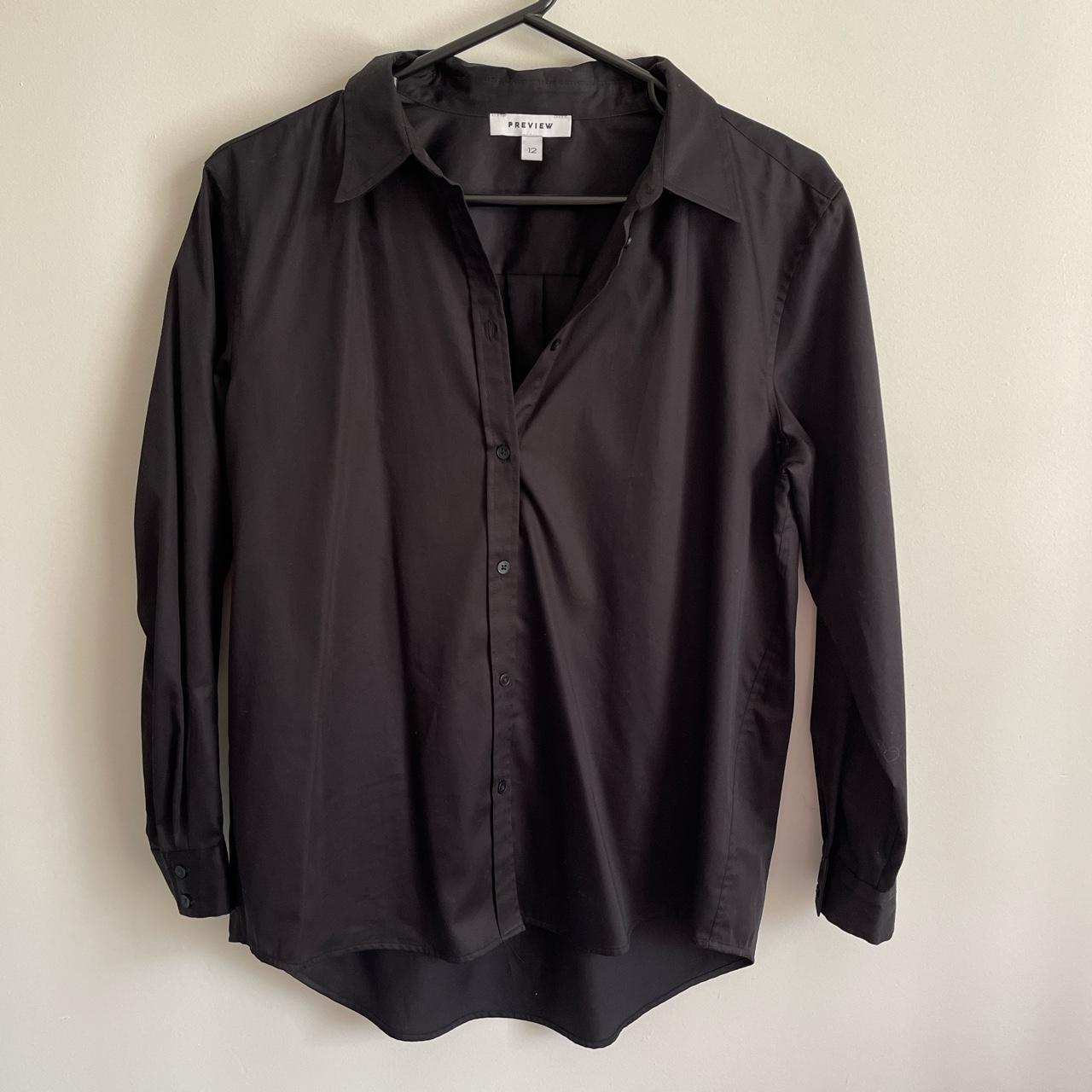 Preview black cotton shirt Size 12 Brand new... - Depop