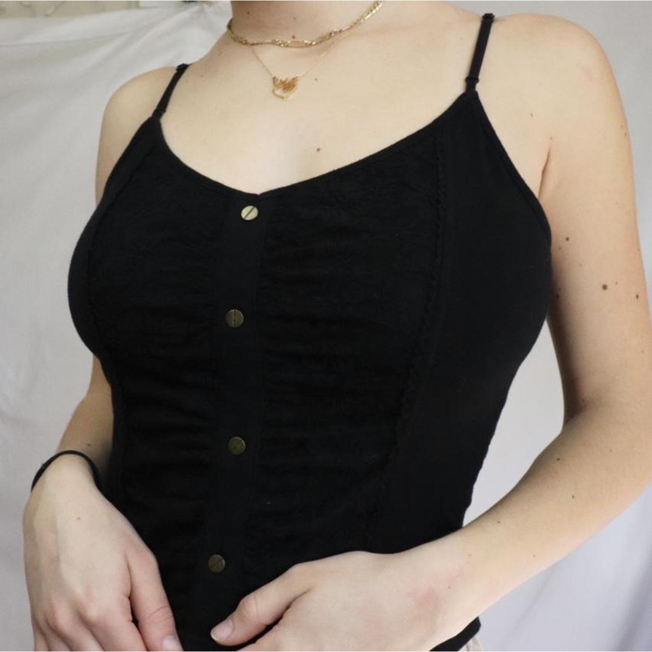 Women's Black and Gold Vest Depop