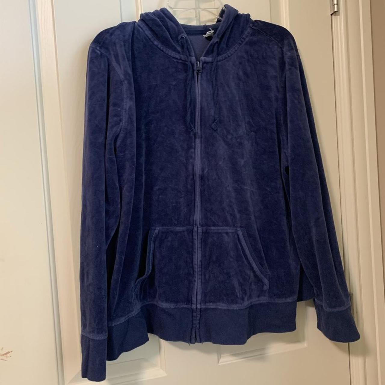 blue velvet zip up gives me juicy couture vibes... - Depop