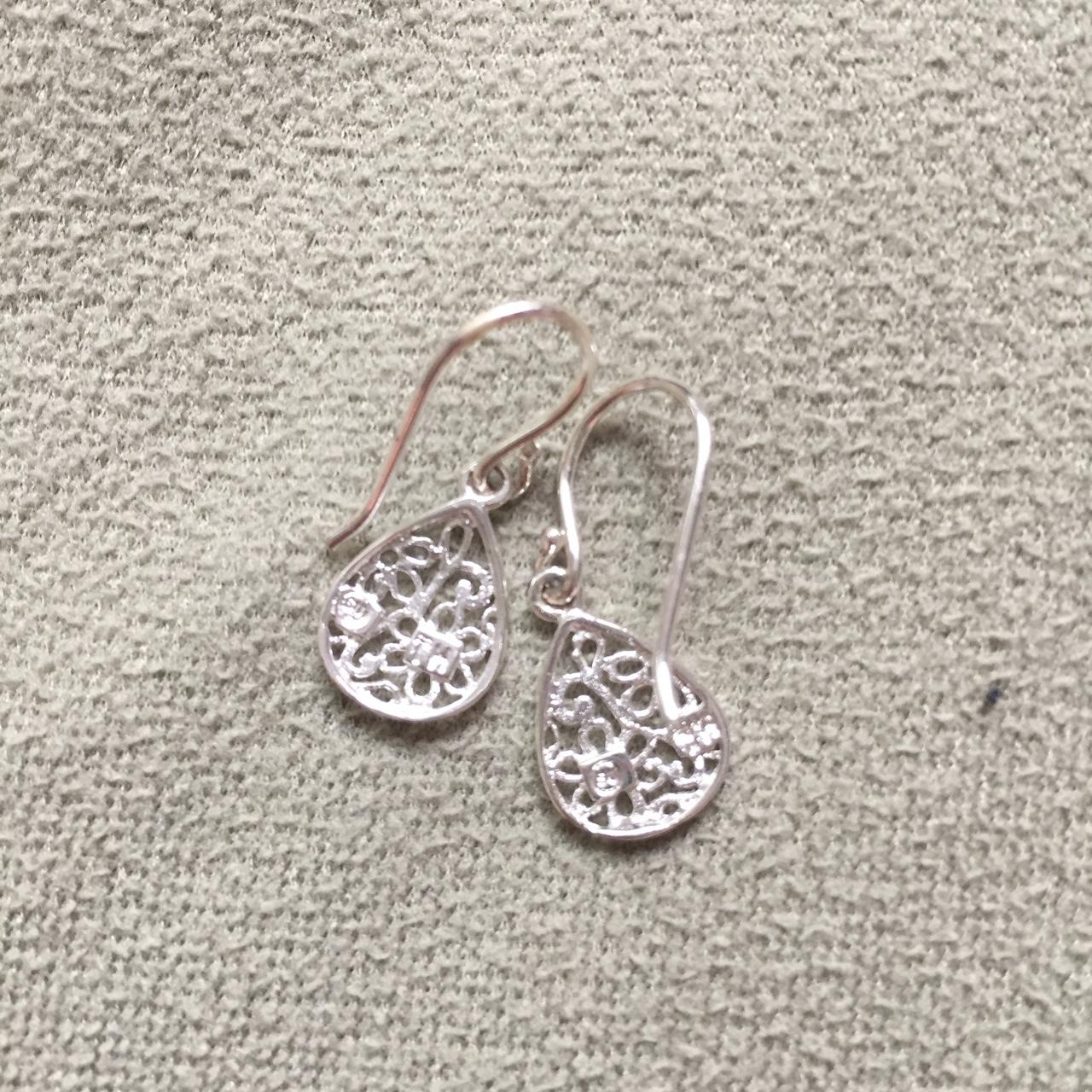 Product Image 2 - silver flower pear earrings, never