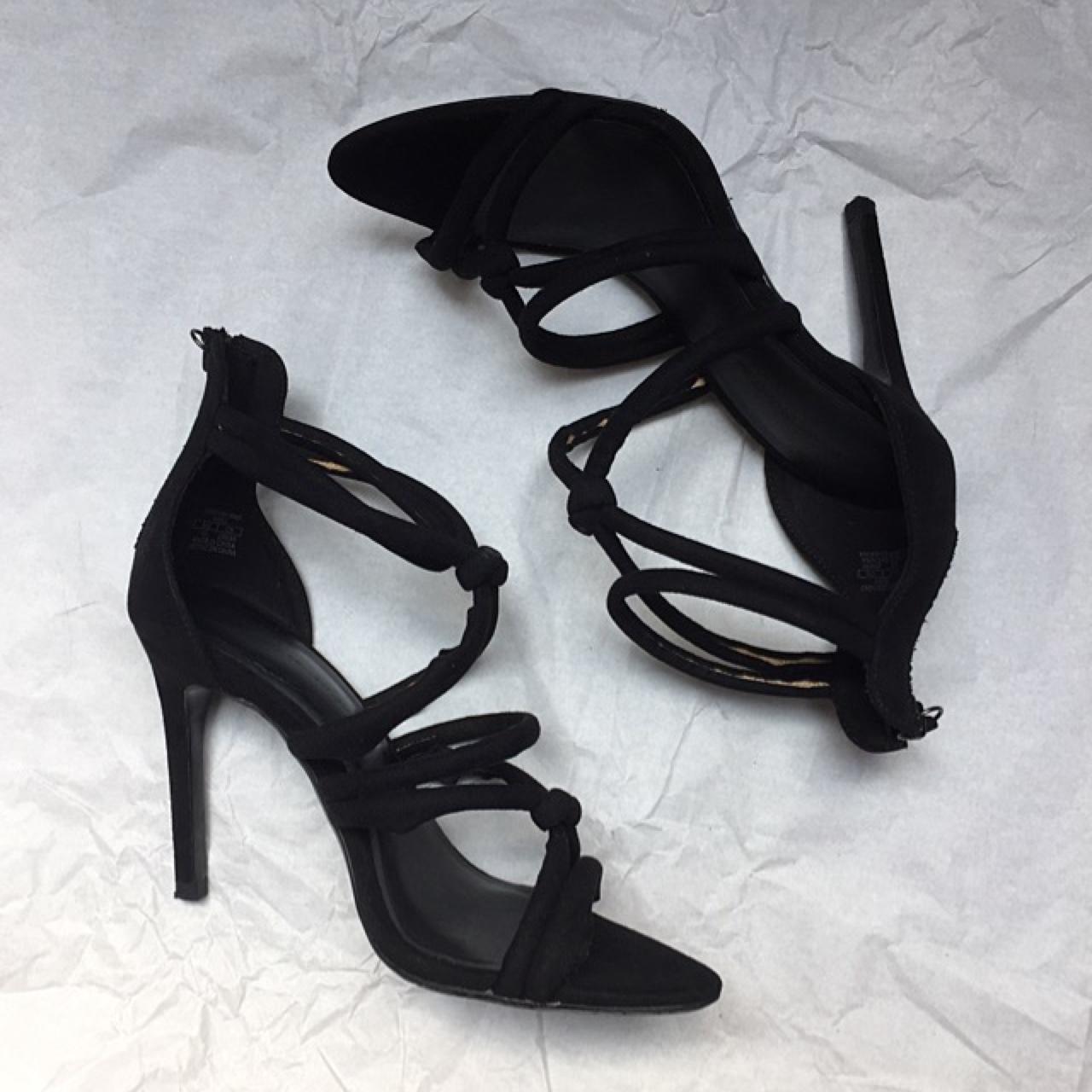 Zara knotted strappy high stiletto sandal heels in... - Depop
