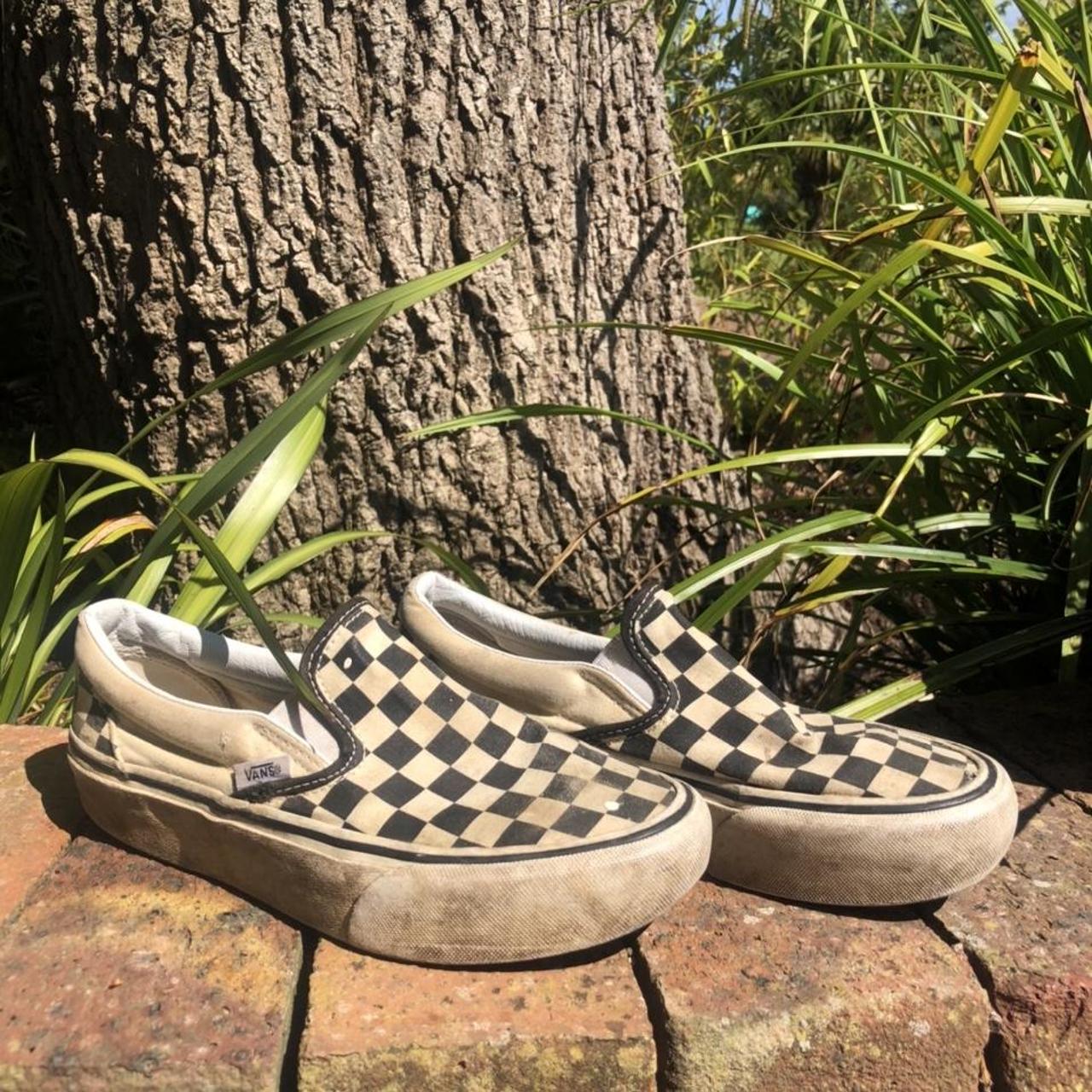 Dirty on sale checkered vans