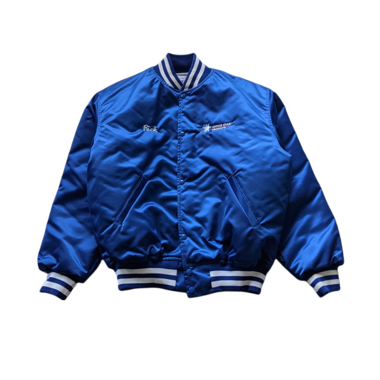 Vintage Made in USA Satin Varsity Jacket Quilt... Depop