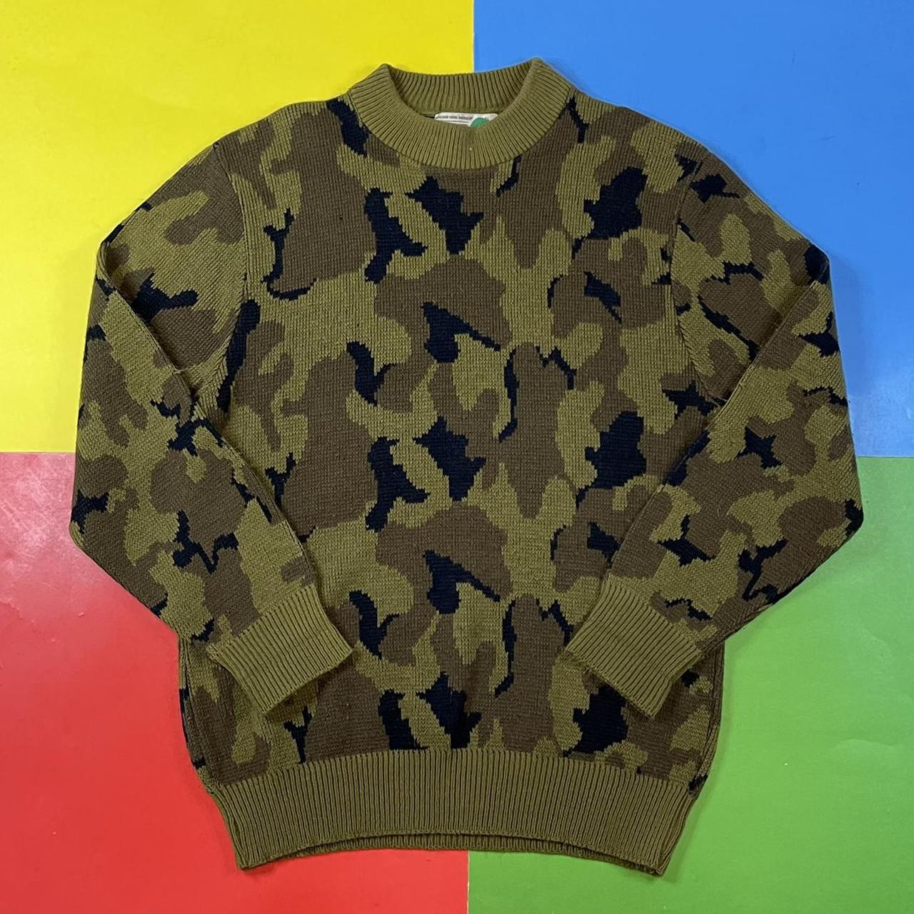 Vintage camo sweater. 80’s/90’s knit camouflage... - Depop