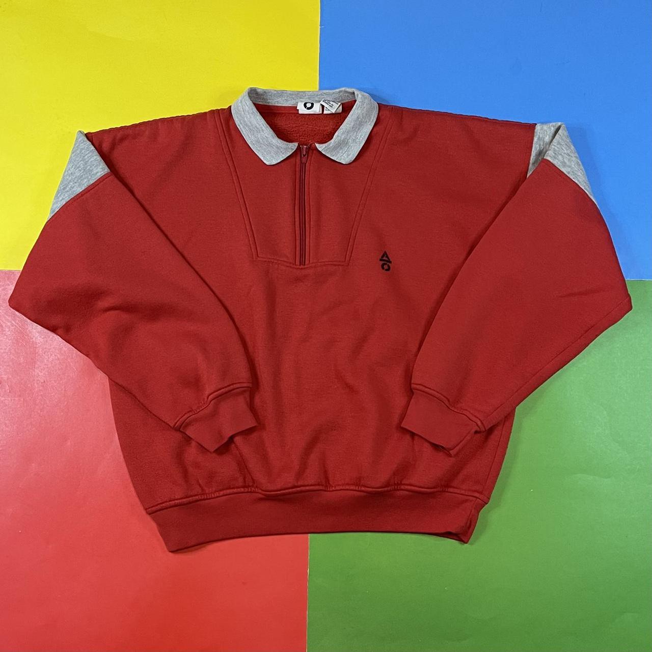 Vintage collared sweatshirt. 80’s two tone 1/4 zip... Depop