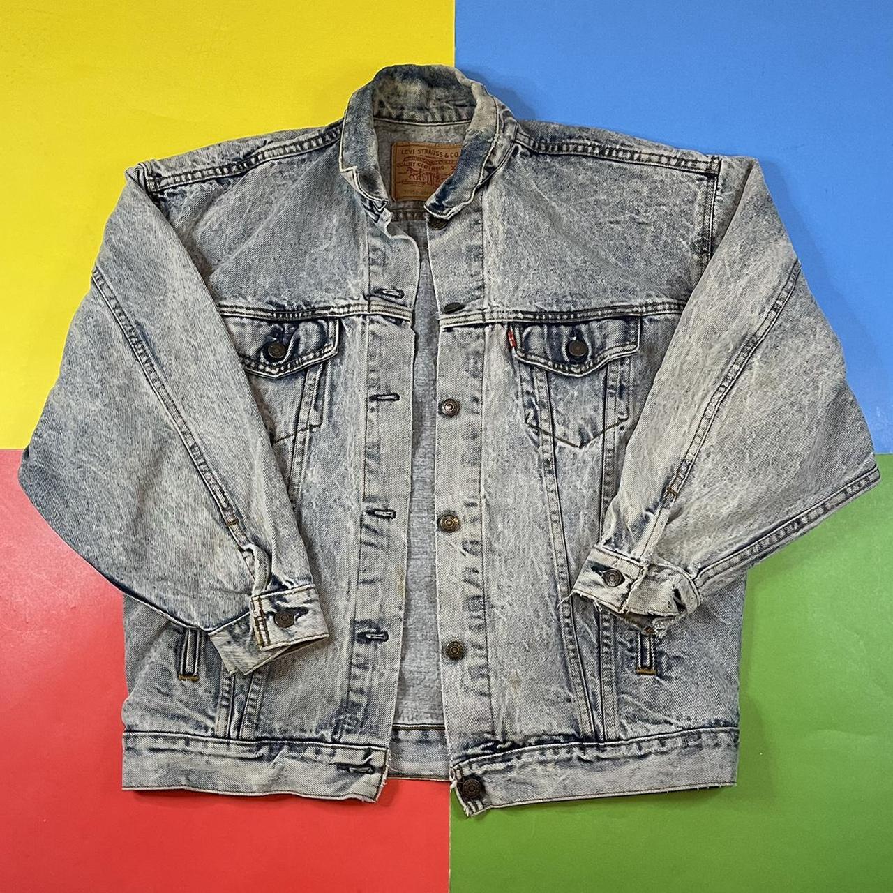 Vintage Levi’s jean jacket. 90’s distressed... - Depop