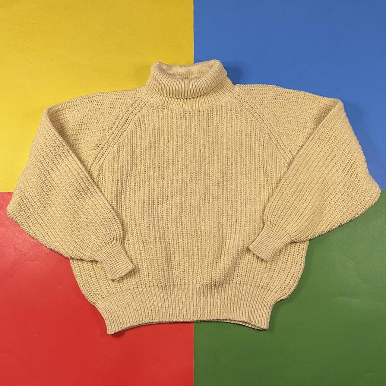 Vintage turtleneck sweater. 90’s chunky tonal knit... - Depop