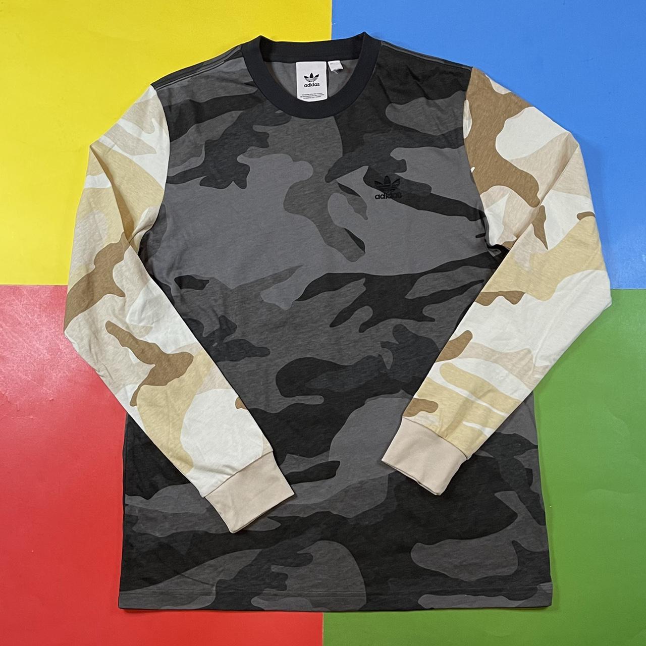 Camo Adidas shirt. Modern multi color camouflage... - Depop