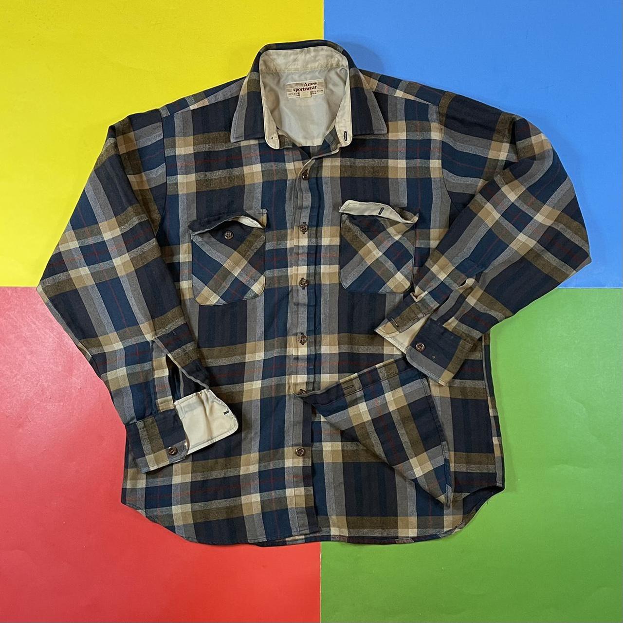 Vintage flannel shirt. 80’s grandpa style acrylic... - Depop