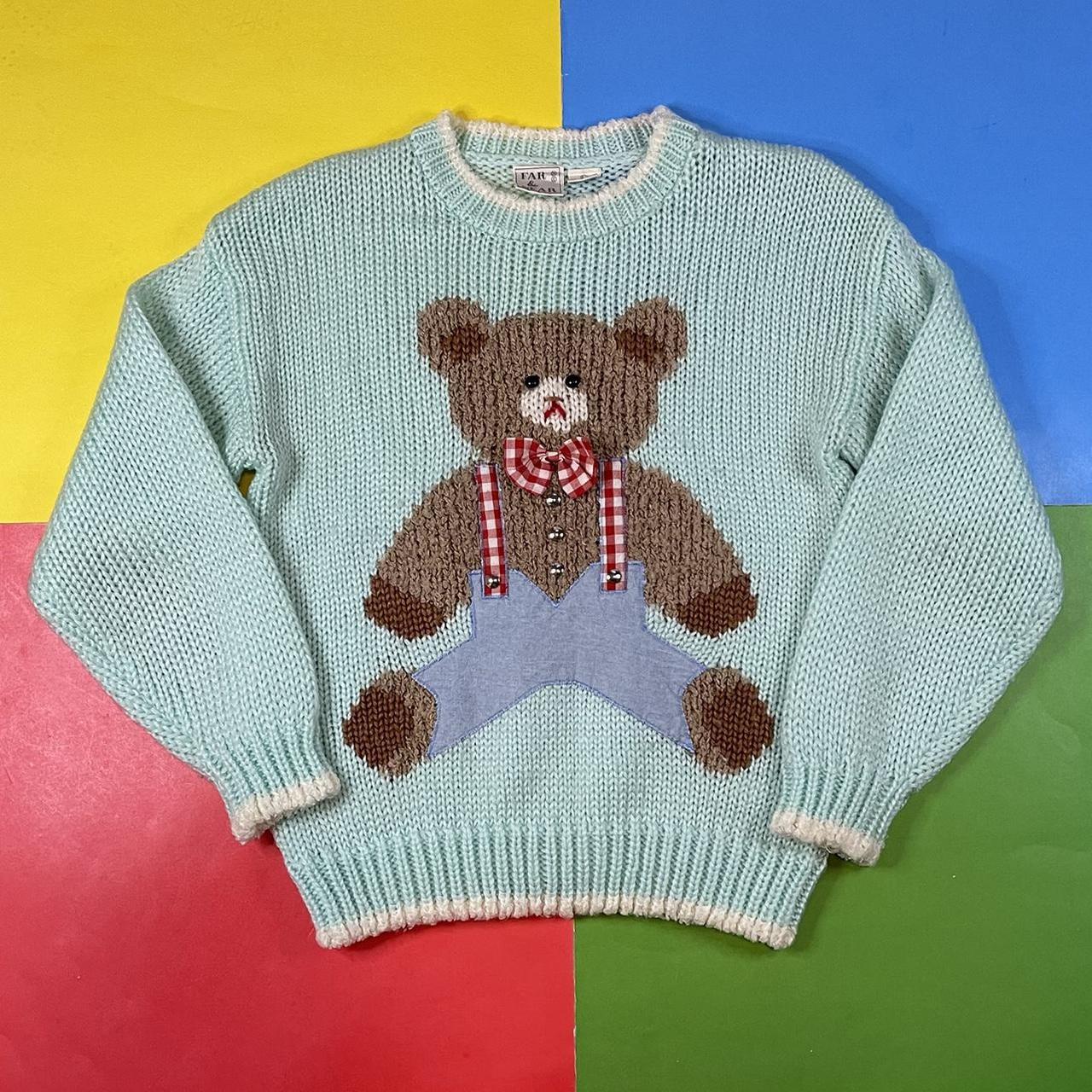 Vintage teddy bear sweater. Cozy soft 100% acrylic... - Depop