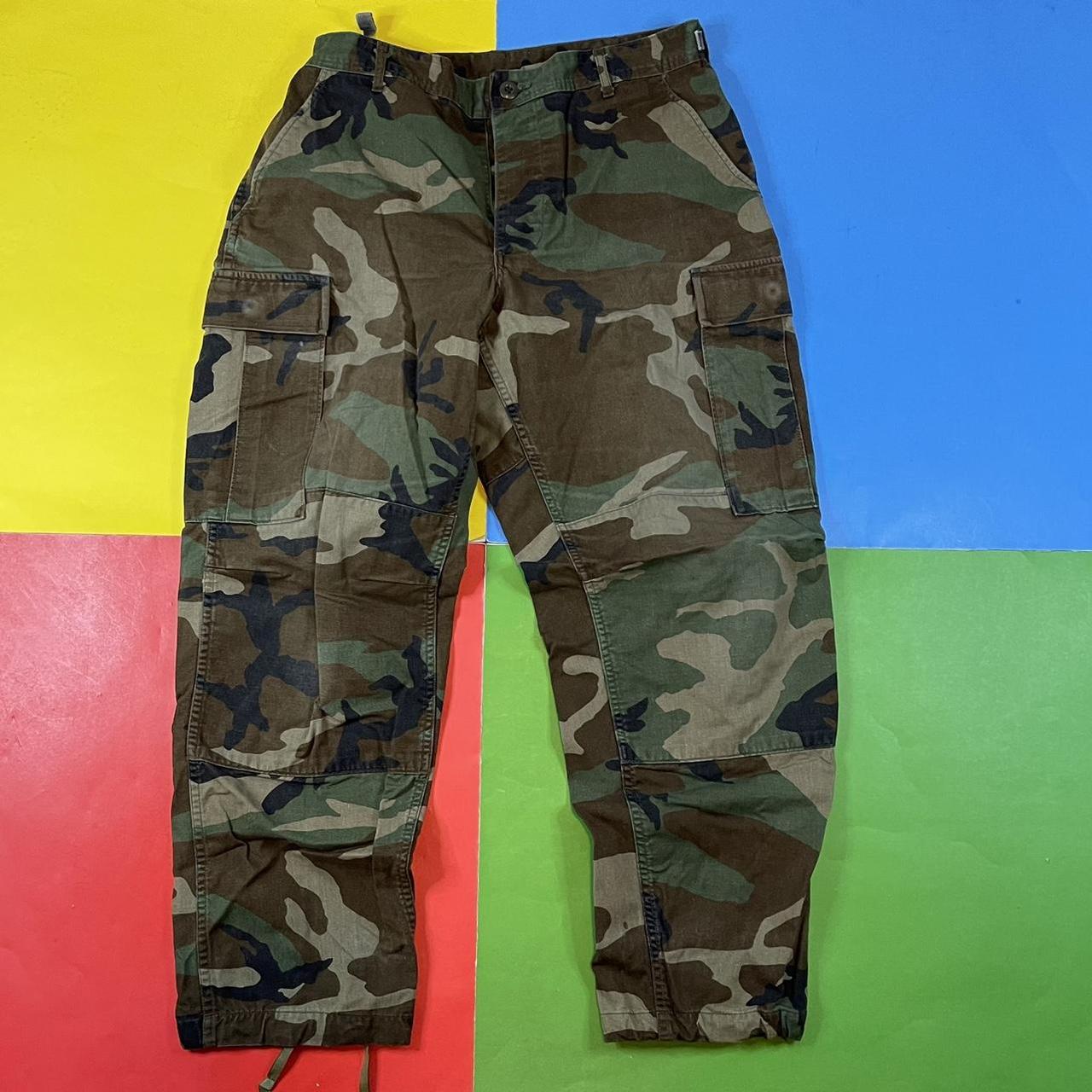 Vintage Camo pants. Woodland camouflage cargo army... - Depop
