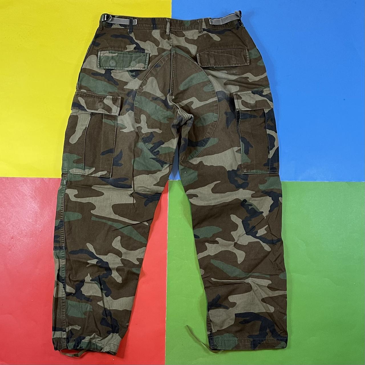 Vintage Camo pants. Woodland camouflage cargo army... - Depop