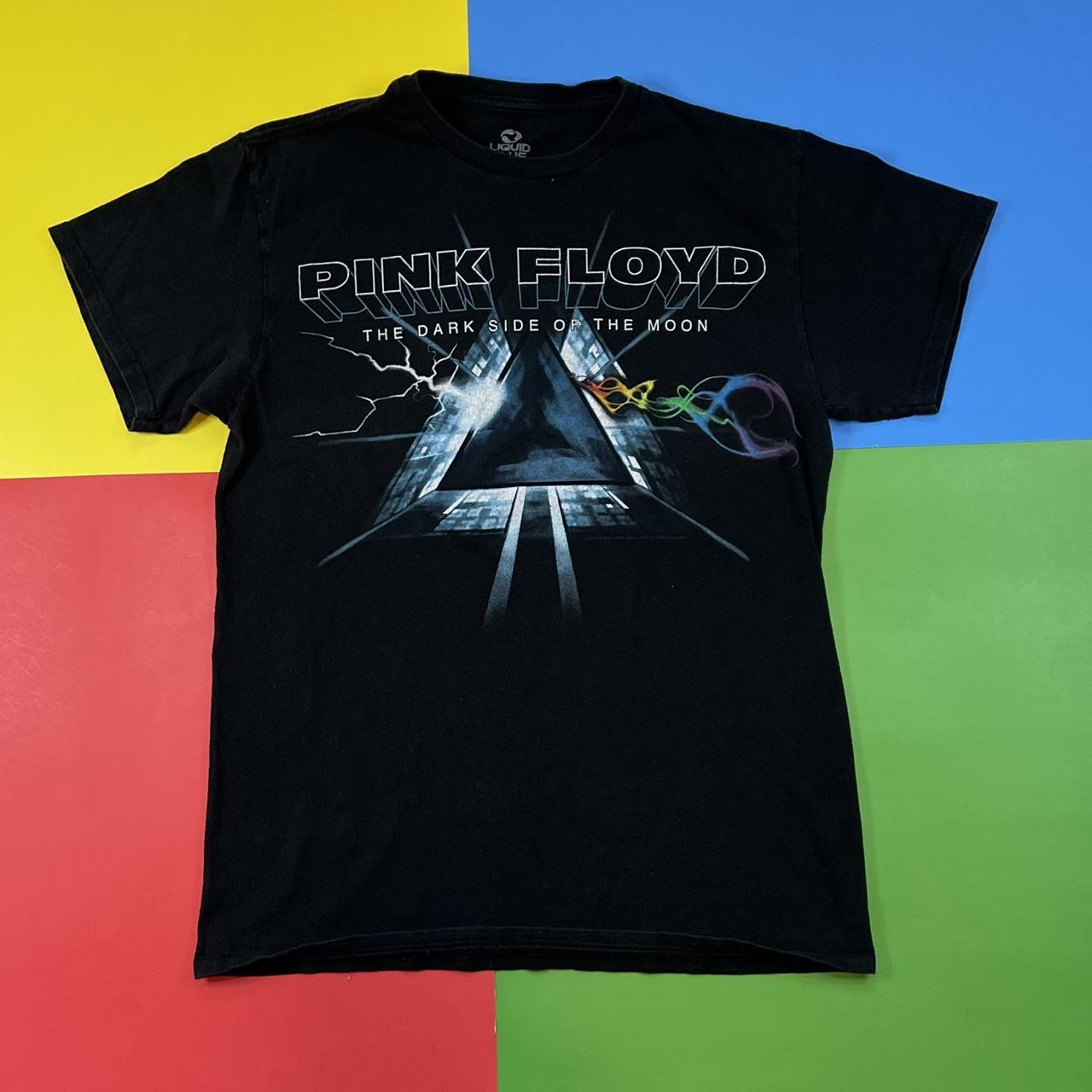 Pink Floyd tee. Liquid Blue Dark Side of the Moon... - Depop