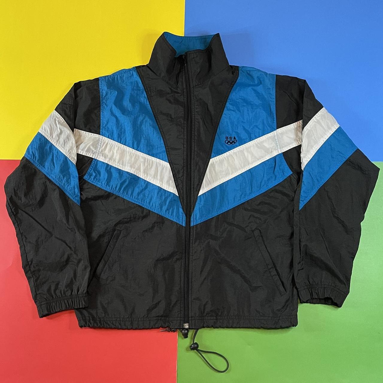 Vintage Olympics jacket. 90’s color block USA... - Depop