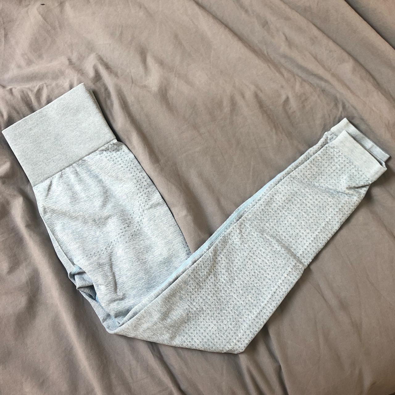 SEAMLESS LIGHT BLUE LEGGINGS SUPER CUTE AND COMFY... - Depop