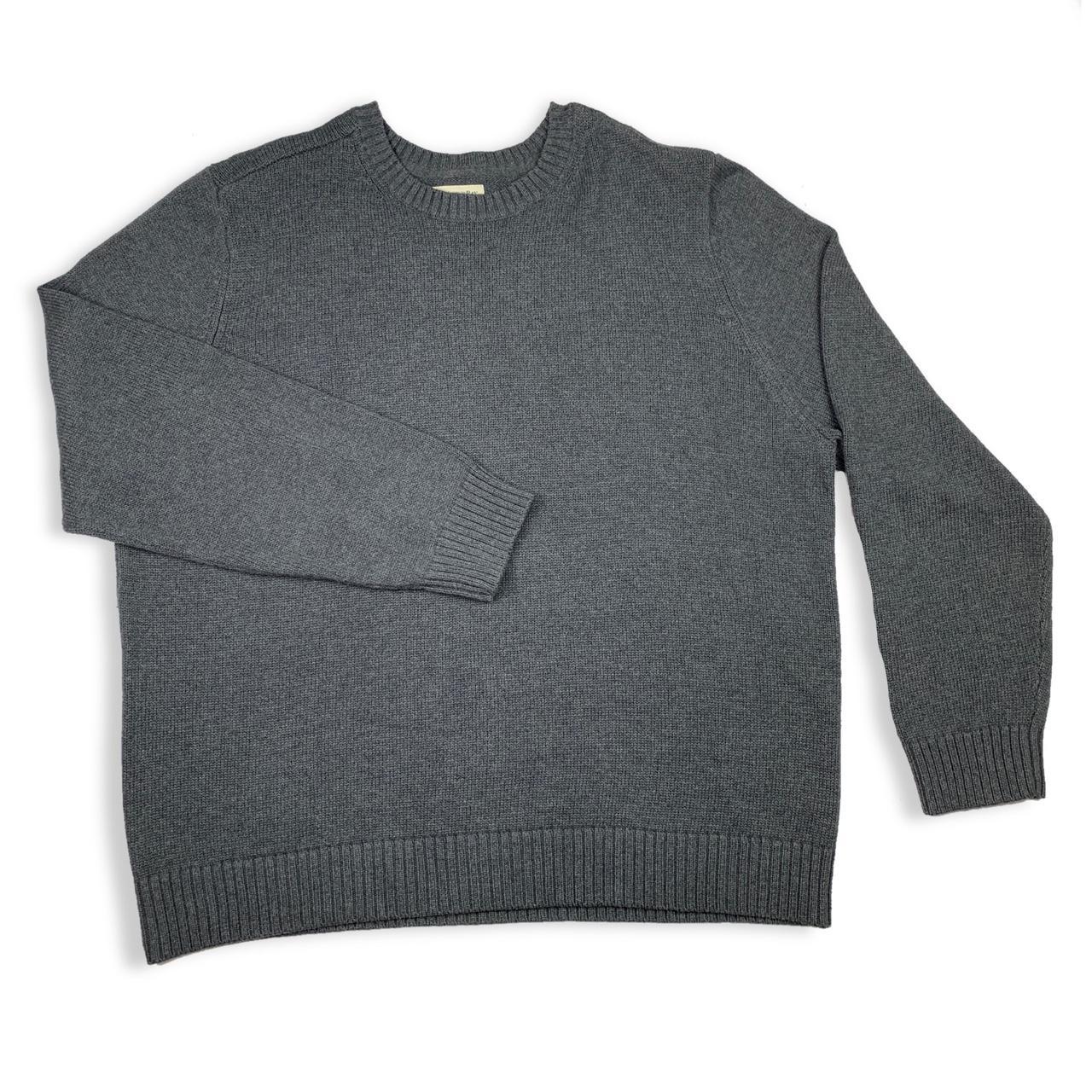 St. John’s Bay grey knit cotton grandpa sweater... - Depop