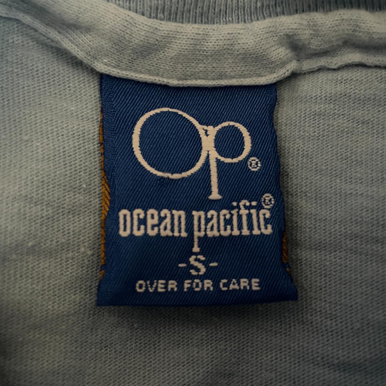 True Vintage 1986 Ocean Pacific OP Light Blue Surfer... - Depop